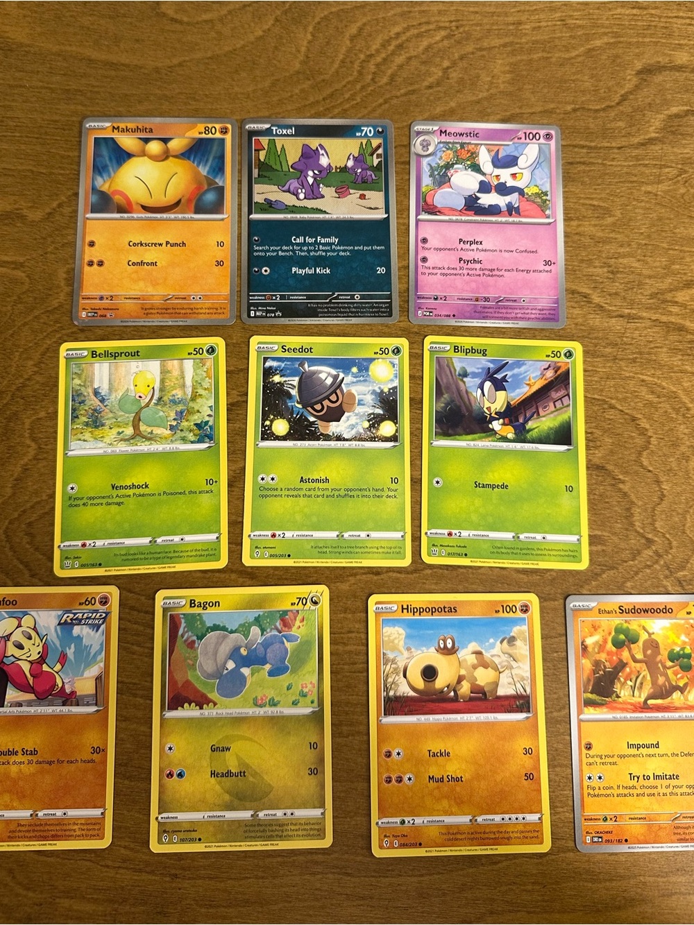 Lot of 10 Cute Pokemon Cards